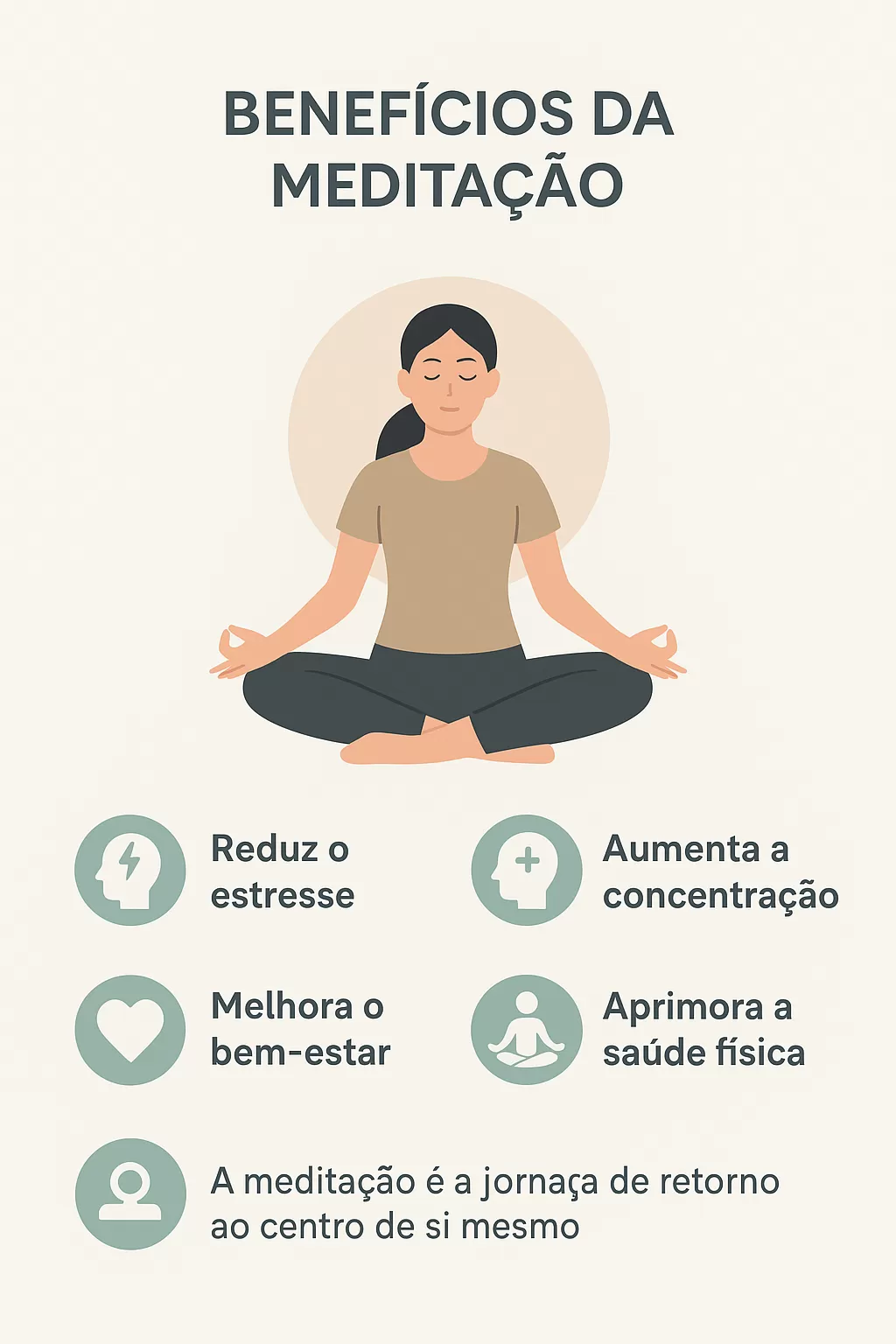 Infográfico com benefícios da meditação